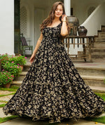 Amazing Black Color Georgette Fabric Gown
