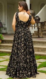 Amazing Black Color Georgette Fabric Gown