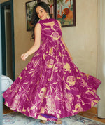 Amazing Purple Color Rayon Fabric Gown