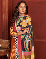 Pleasing Orange Color Crepe Fabric Casual Saree