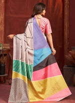 Pleasing Multi Color Crepe Fabric Casual Saree
