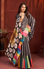 Pleasing Black Color Crepe Fabric Casual Saree