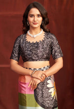 Pleasing Multy Color Crepe Fabric Casual Saree