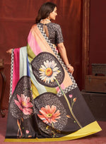 Pleasing Multy Color Crepe Fabric Casual Saree