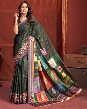Pleasing Black Color Crepe Fabric Casual Saree