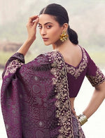 Amazing Wine Color   Silk Fabric Partywear Sarees