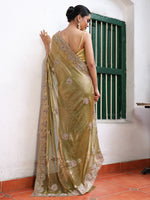 Lovely Green Color Tissue Fabric Casual Saree