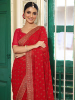 Lovely Maroon Color Chiffon Fabric Casual Saree