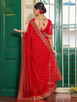 Lovely Maroon Color Chiffon Fabric Casual Saree