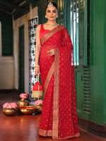 Lovely Maroon Color Chiffon Fabric Casual Saree