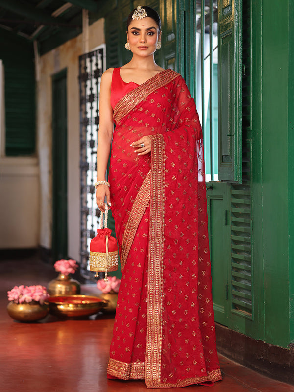 Lovely Maroon Color Chiffon Fabric Casual Saree
