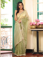 Lovely Green Color Chiffon Fabric Casual Saree