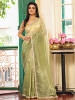 Lovely Green Color Chiffon Fabric Casual Saree