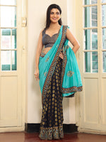 Lovely Blue Color Rayon Fabric Casual Saree