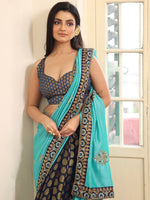 Lovely Blue Color Rayon Fabric Casual Saree