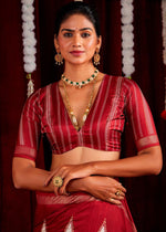 Beautiful Maroon Color Silk Fabric Casual Saree