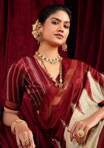 Beautiful Maroon Color Silk Fabric Casual Saree