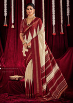Beautiful Maroon Color Silk Fabric Casual Saree