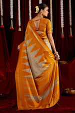 Beautiful Beige Color Silk Fabric Casual Saree