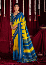 Beautiful Yellow Color Silk Fabric Casual Saree