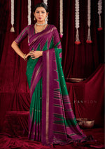 Beautiful Green Color Silk Fabric Casual Saree