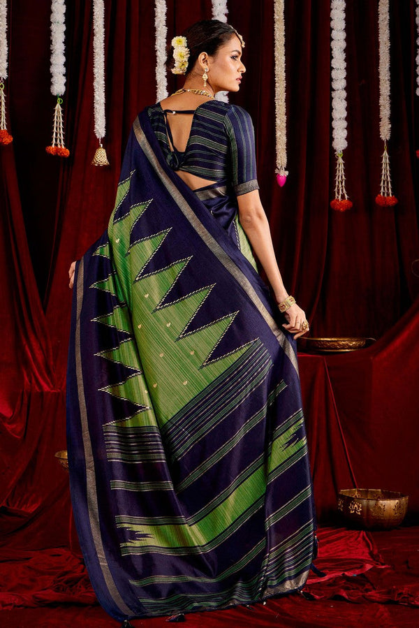 Beautiful Green Color Silk Fabric Casual Saree