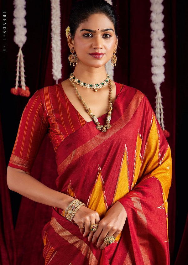 Beautiful Yellow Color Silk Fabric Casual Saree