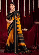 Beautiful Yellow Color Silk Fabric Casual Saree