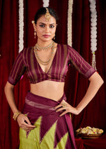 Beautiful Green Color Silk Fabric Casual Saree