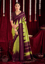 Beautiful Green Color Silk Fabric Casual Saree