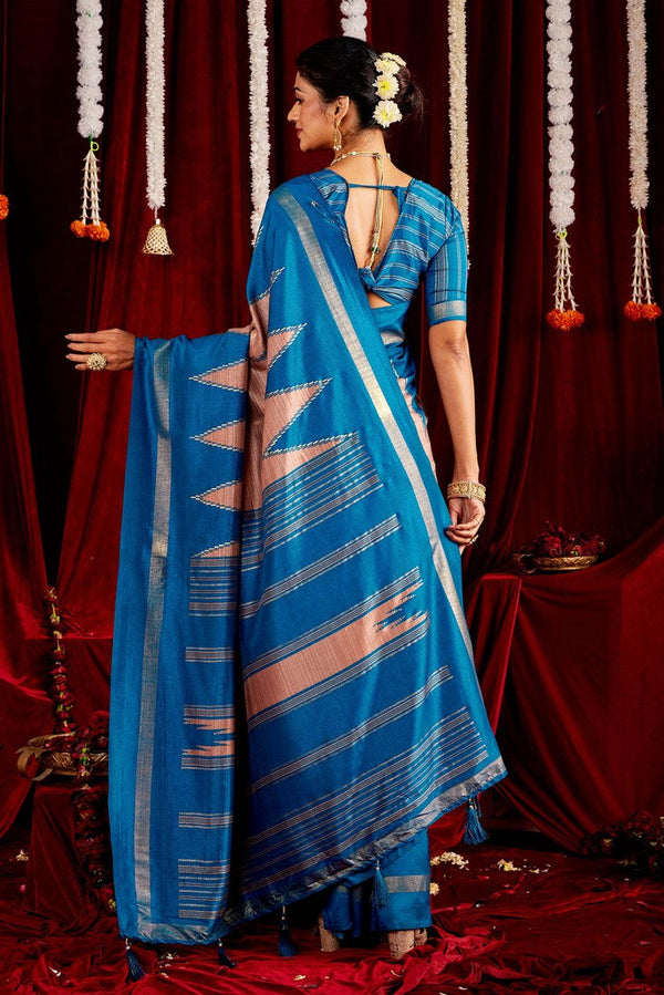 Beautiful Brown Color Silk Fabric Casual Saree