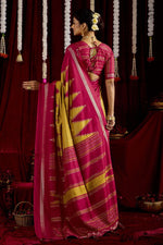 Beautiful Mustard Color Silk Fabric Casual Saree