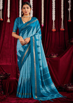 Beautiful Blue Color Silk Fabric Casual Saree