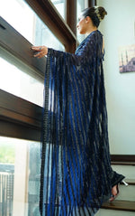 Amazing Blue Color Georgette Fabric Partywear Saree