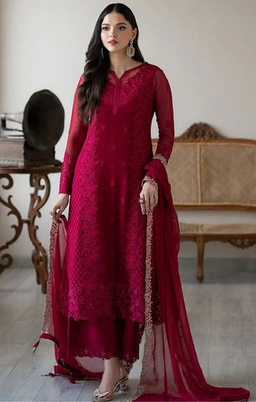 Lovely Maroon Color Georgette Fabric Plazzo Suit