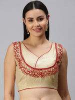 Lovely Golden Color Art Silk Fabric Blouse