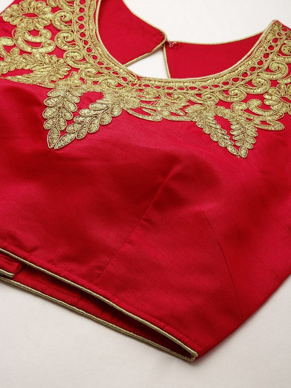 Lovely Red Color Art Silk Fabric Blouse