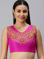 Lovely Pink Color Art Silk Fabric Blouse