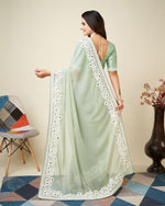 Grand Green Color Georgette Fabric Designer Saree