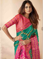 Beauteous Turquoise Color Silk Fabric Designer Saree