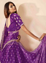 Beauteous Purple Color Silk Fabric Designer Saree