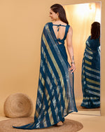 Amazing Teal Color Georgette Fabric Partywear Saree