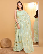 Amazing Green Color Georgette Fabric Partywear Saree