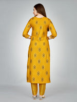 Lovely Yellow Color Rayon Fabric Casual Kurti With Bottom