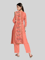 Dazzling Peach Color Chanderi Fabric Designer Suit