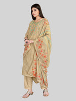 Dazzling Brown Color Chanderi Fabric Designer Suit