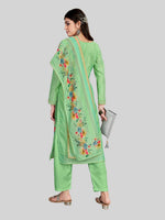 Dazzling Green Color Chanderi Fabric Designer Suit