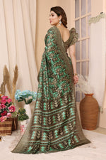 Lovely Green Color Khadi Fabric Casual Saree