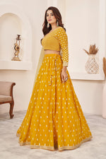 Superb Yellow Color Georgette Fabric Designer Lehenga