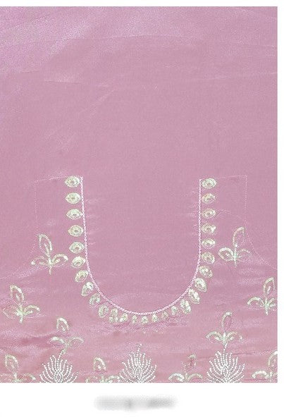 Ideal Pink Color Silk Fabric Partywear Saree